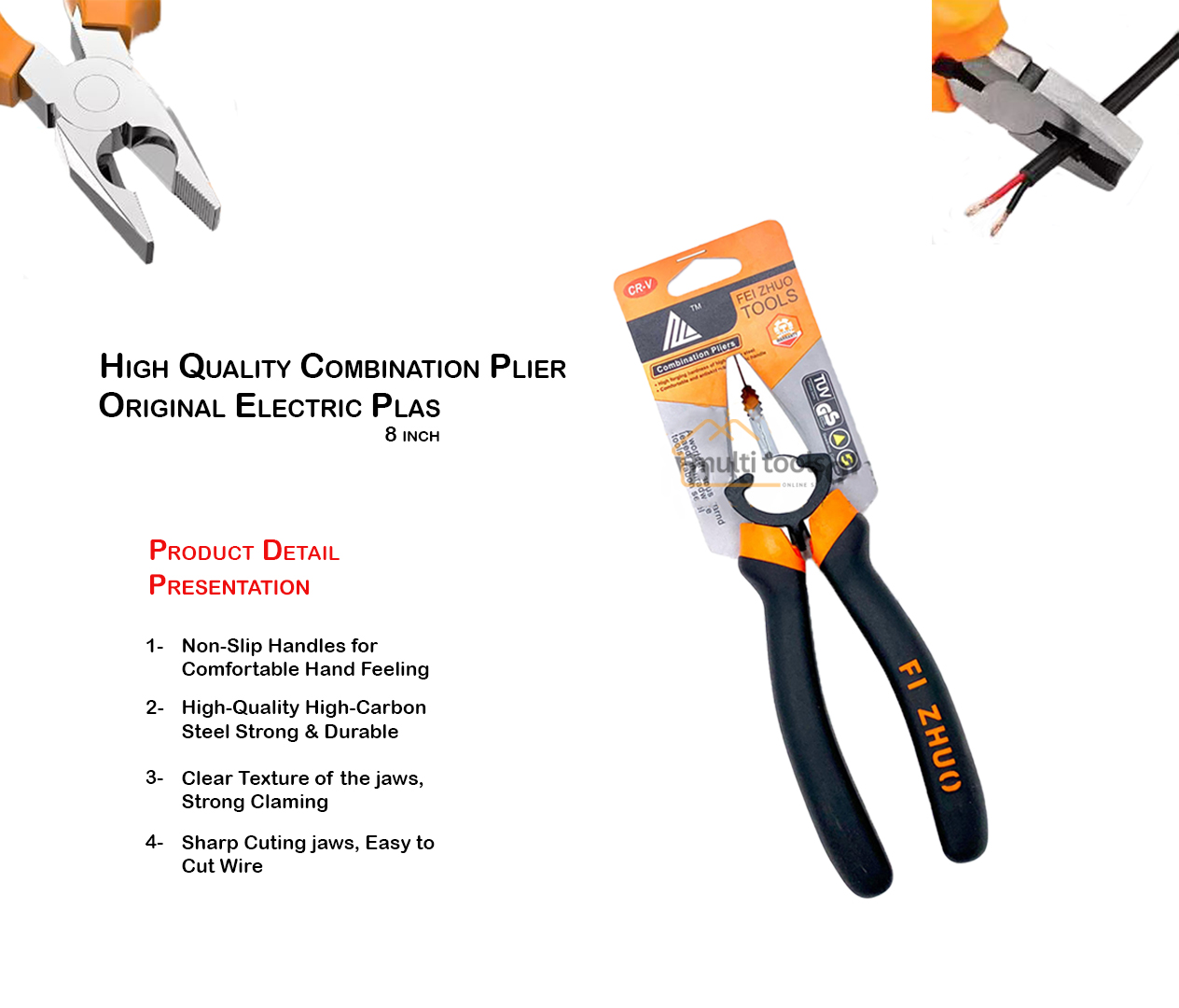 High Quality Combination Plier(8 Inch ) Original Electric Plas